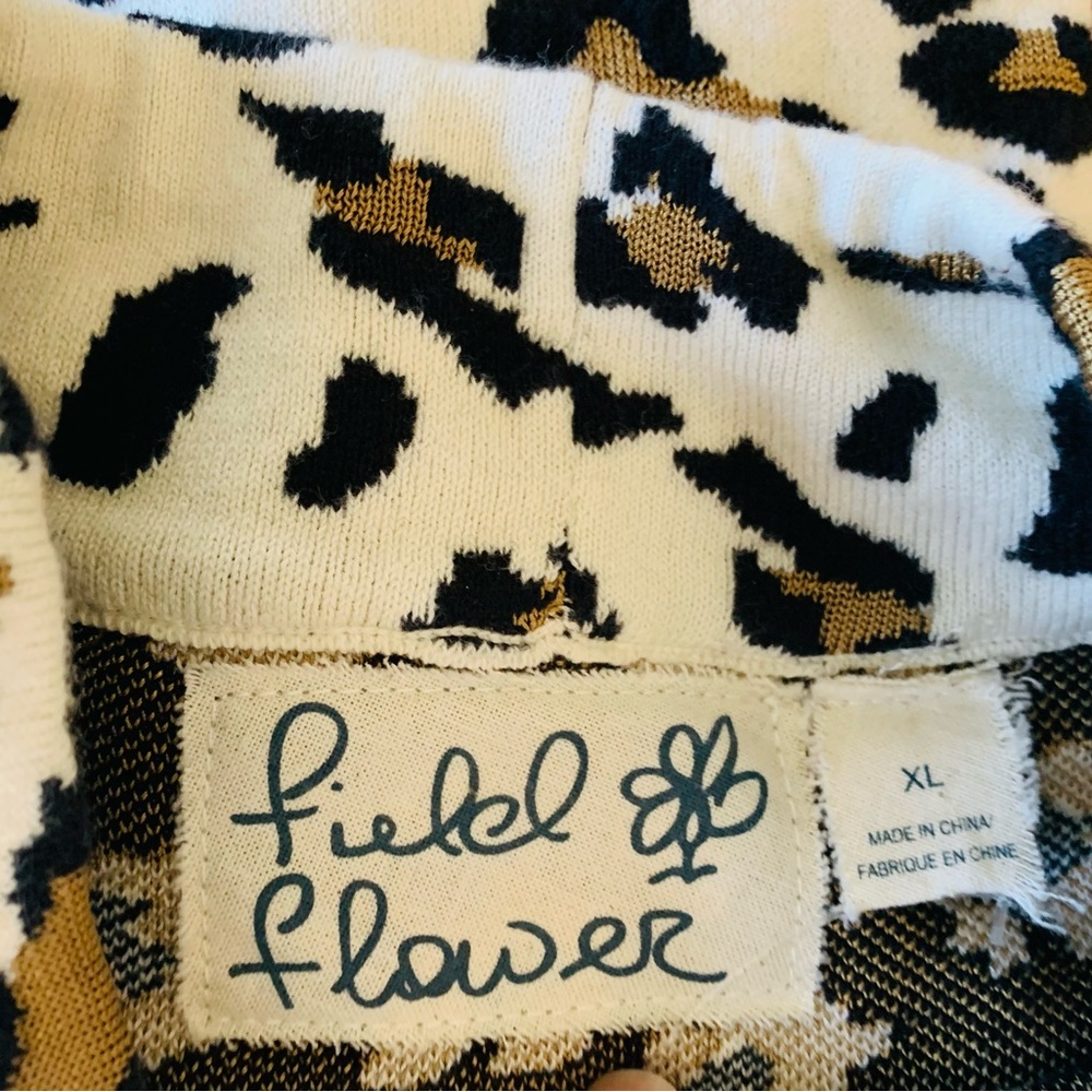 Anthropologie Field Flower Leopard Print Sweater